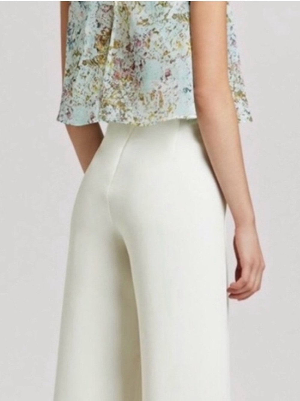 BCBGMaxAzria Floral x High-Rise Wide-Leg Jumpsuit